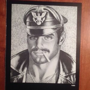 Art Page/Print from TOM of FINLAND Book - Retrospective #1  1988 "NIGHT" TF140